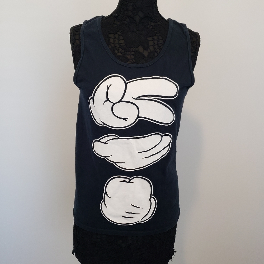 Disney Women's Mickey Hands Blouse Tank Top Size Small